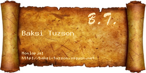 Baksi Tuzson névjegykártya